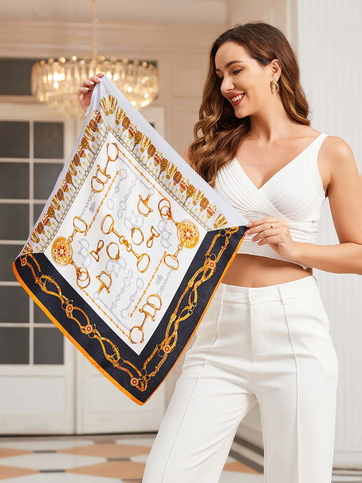 Neva | Čista Svila Tiskani Kvadratni Šal 53x53cm