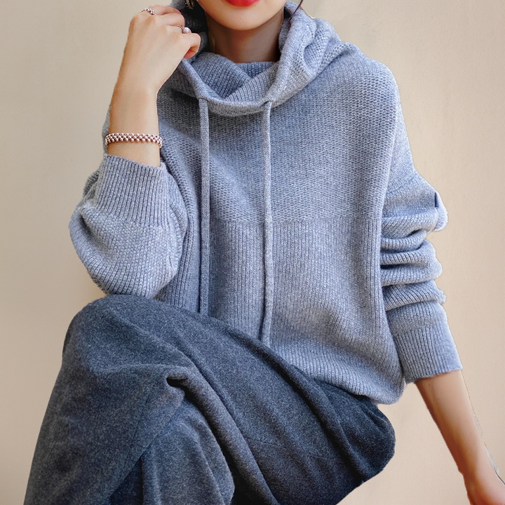 Amina | Luxe Merino Vuna Hoodie Elegancija