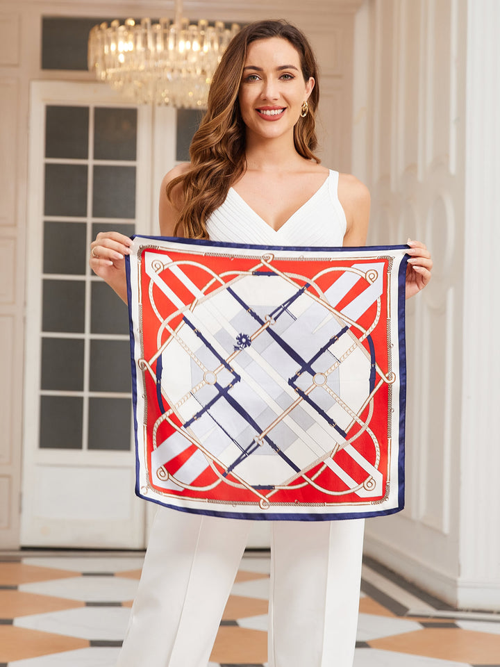 Neva | Čista Svila Tiskani Kvadratni Šal 53x53cm